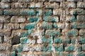 adobe brick wall, dirty abandoned paint, painted with grafity, wall backgroun Royalty Free Stock Photo
