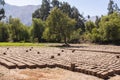 Adobe bricks made of mud in Peruvian Andes.