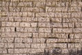 Adobe bricks wall made of mud and straw