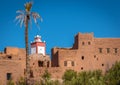 Adobe clay houses and blue sky, Tinghir, Morocco