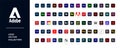 Adobe Creative Cloud procucts icon set vector: adobe, creative cloud, illustrator, photoshop, indesign, after effects. Editorial Royalty Free Stock Photo