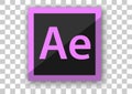 Adobe after effect icon design white square background