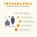 Adobe, Feather, Inkbottle, American Solid Icon Infographics 5 Steps Presentation Background