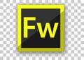 Adobe fireworks icon design with tile button background Royalty Free Stock Photo