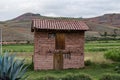 Adobe house near the architectural place of Moray, Cusco, Peru