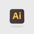 Adobe Illustrator App Icon on Flat Gray Background