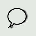 Halftone Speech Bubble Black and White Royalty Free Stock Photo