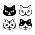 cat vector black kitten calico icon face head smiling cartoon character pet animal doodle logo illustration Royalty Free Stock Photo