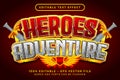 heroes adventure text effect and editable text effect with wings illustration Royalty Free Stock Photo