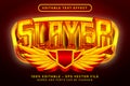 slayer text effect and editable text effect with wings illustration Royalty Free Stock Photo