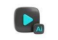 Adobe Illustrator icon with play button for design tutorials and creative inspiration Royalty Free Stock Photo