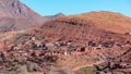 Adobe kasbah in mountain villages in the High Atlas Mountains. Morocco