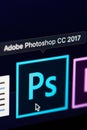 Adobe photoshop icon on screen