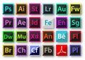 Adobe product icons material design Royalty Free Stock Photo