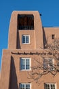 Adobe pueblo style architecture in Santa Fe, New Mexico Royalty Free Stock Photo