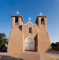 Adobe pueblo style church in Santa Fe Royalty Free Stock Photo