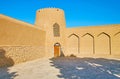 Adobe tower and ramparts of Fin Garden, Kashan, Iran Royalty Free Stock Photo