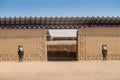 Adobe walls at archeological site Chan Chan Royalty Free Stock Photo