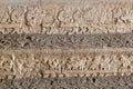 adobe walls and decorations in the archaeological site of Chan Chan made by the Chimu civilization near Trujillo, Peru