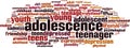 Adolescence word cloud Royalty Free Stock Photo