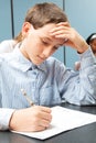 Adolescent Boy in Class Royalty Free Stock Photo