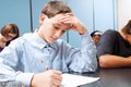 Adolescent Boy - School Test Royalty Free Stock Photo