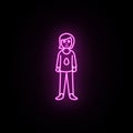 Adolescent girls neon icon. Simple thin line, outline vector of generation icons for ui and ux, website or mobile application