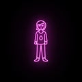 Adolescent girls neon icon. Simple thin line, outline vector of generation icons for ui and ux, website or mobile application