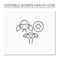 Adolescent gynecology line icon