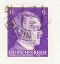 Adolf Hitler on 1941 German Reich Postage Stamp Royalty Free Stock Photo