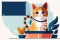 Adopt a cat banner with space to write. Generative AI.