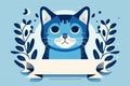 Adopt a cat banner with space to write. Generative AI.