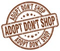 Adopt don`t shop brown grunge round rubber stamp