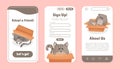 Adopt Friend Card with Funny Cat Domestic Pet Vector Template