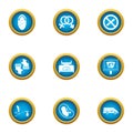 Adopt icons set, flat style Royalty Free Stock Photo