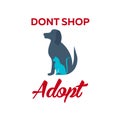 Adopt logo. Dont shop, adopt. Adoption concept. Vector illustration.