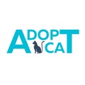 Adopt logo. Dont shop, adopt. Cat adoption concept. Vector illustration. Royalty Free Stock Photo