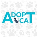 Adopt logo. Dont shop, adopt. Cat adoption concept. Vector illustration. Royalty Free Stock Photo