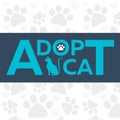 Adopt logo. Dont shop, adopt. Cat adoption concept. Vector illustration.