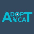 Adopt logo. Dont shop, adopt. Cat adoption concept. Vector illustration. Royalty Free Stock Photo