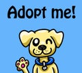 Little Dog is Waving and Wishing to be Adopted