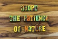 Adopt patience prayer of nature natural world