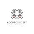 Adopt a Pet Banner, New Owner, Domestic Animal Farm, Hotel, Isolated Minimalistic Object