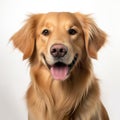 Adoptable Golden Retriever Portrait In Vray Tracing Style