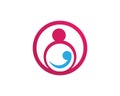 Adoption baby and community care Logo template vector icon
