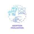 Adoption finalization blue gradient concept icon