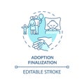 Adoption finalization soft blue concept icon