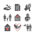 Adoption icons set. Vector signs for web graphics