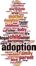 Adoption word cloud Royalty Free Stock Photo