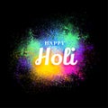 Adorable abstract creative happy holi background on black bg. Illustration of indian festival of colors